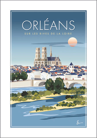 Carte postale - Orléans sur les rives de la Loire