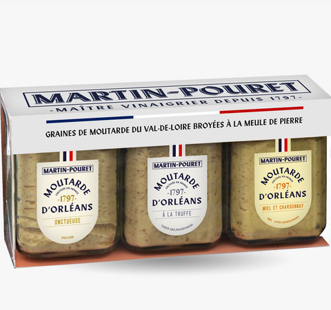 Prestige box of 3 Orléans mustards Martin Pouret