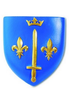 Plateau émaillé Lunéville Blason Jeanne D'Arc - Croix De Lorraine, Domrémy, Circa 1900 - Bon état