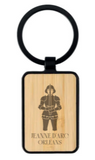 Porte-clés Jeanne d'Arc finition bois